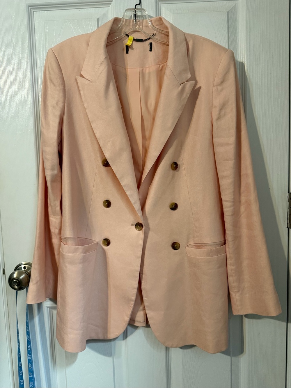 DKNY pink linen blend blazer